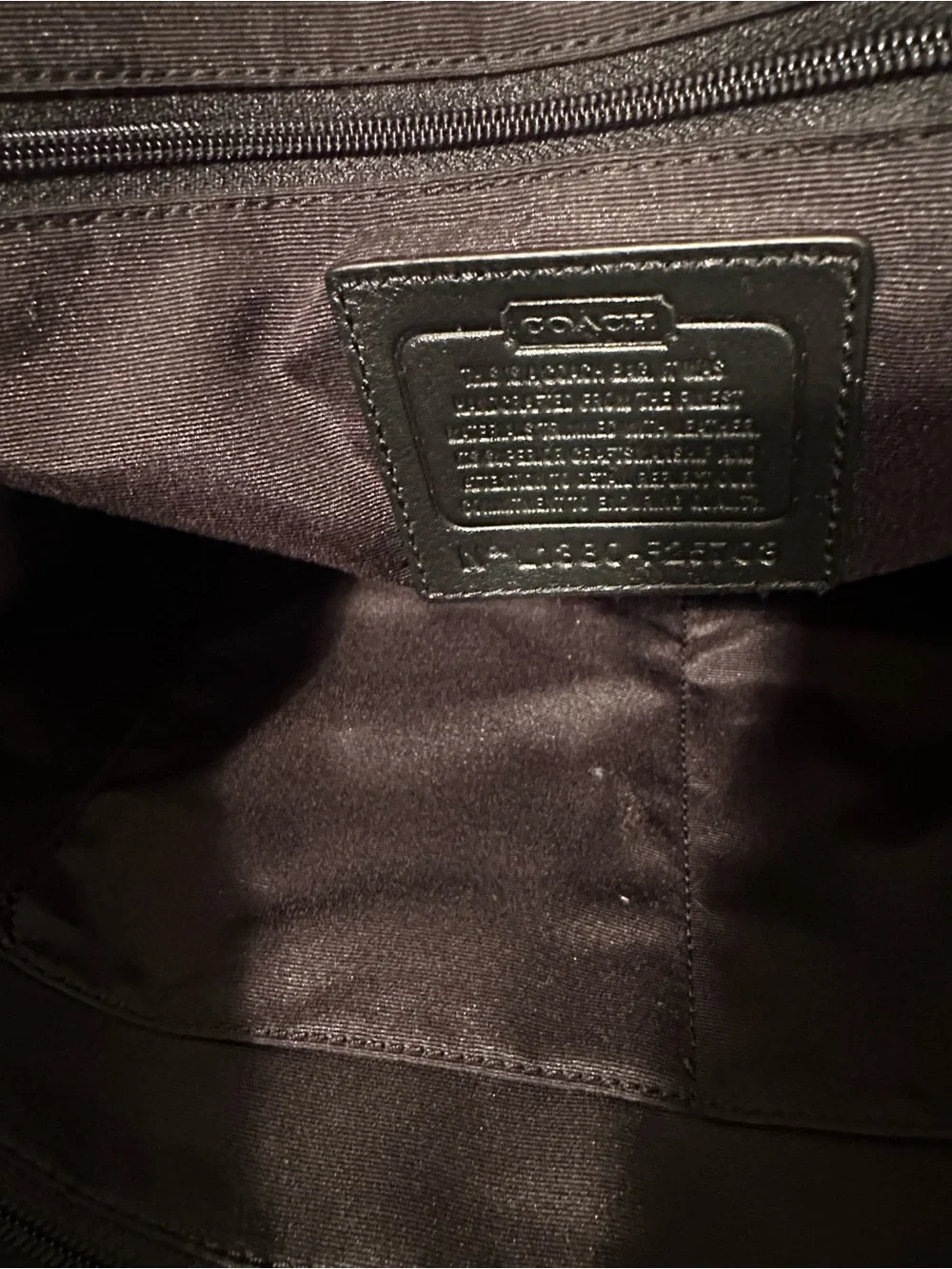 Coach Black Patent Leather Hobo Tote with Signature Embossing